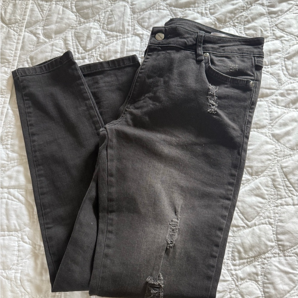 Anine Bing Black Distressed Skinny Jeans